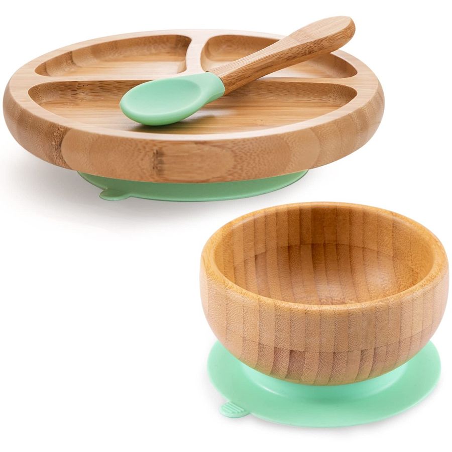Bamboo Bamboo Bamboo Bamboo Suction Plate with Spoon — baby & kids product