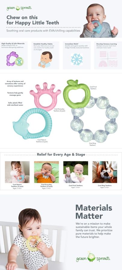 Green Sprouts Green Sprouts Cooling Ring Teether (2-pack) — baby & kids product