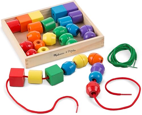Melissa & Doug Wooden Lacing Beads