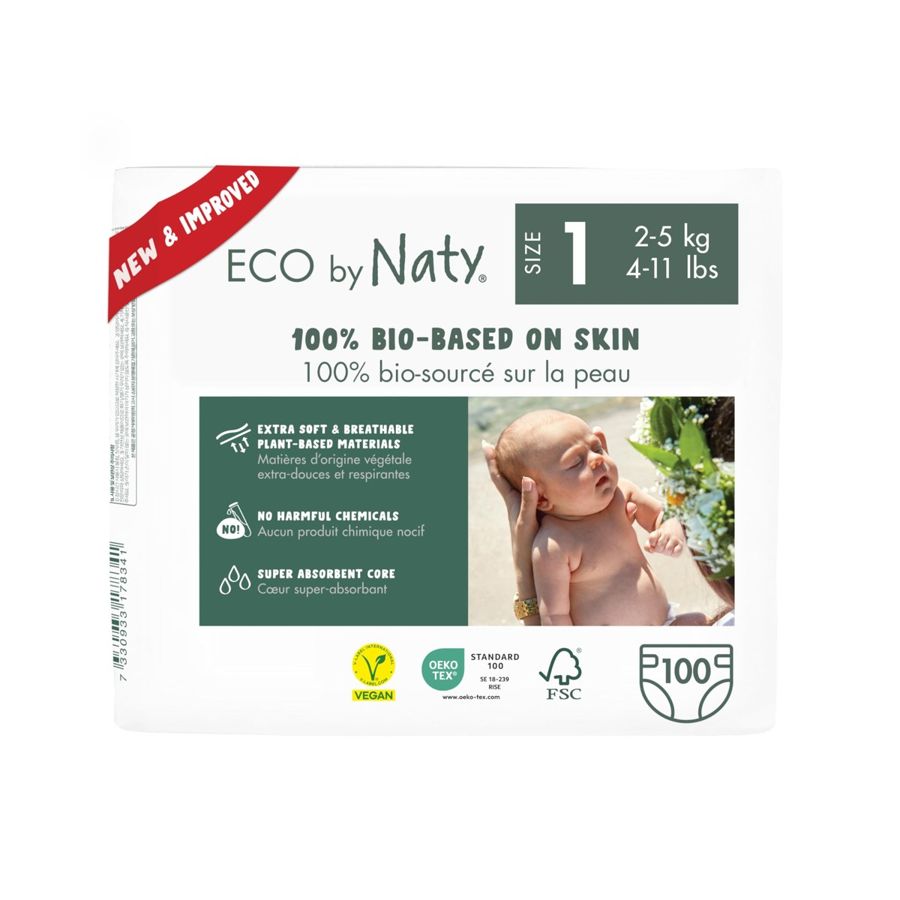 Eco by Naty Eco by Naty Eco Nappies Size 3 (4-9 kg), 100 pcs