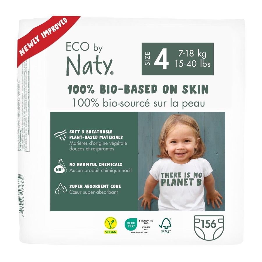 Eco by Naty Eco by Naty Eco Nappies Size 4 (7-18 kg), 156 pcs — baby & kids product
